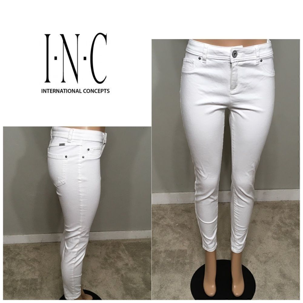 INC white stretch skinny jeans. NWOT